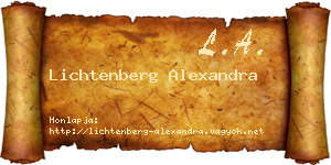 Lichtenberg Alexandra névjegykártya